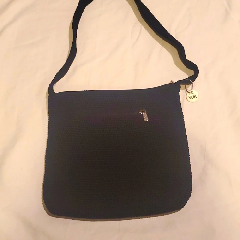 The Sak crochet Navy blue shoulder bag purse - Picture 7 of 7